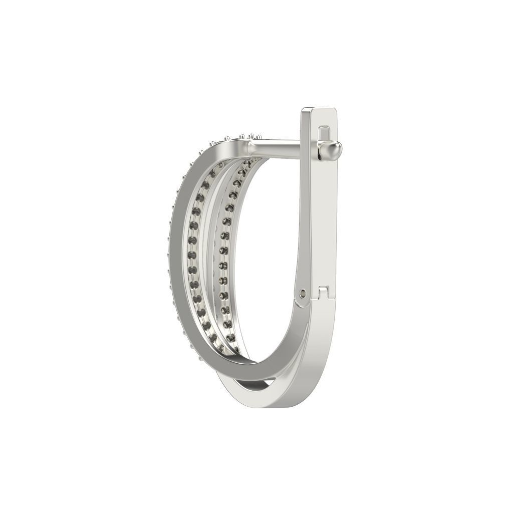 Women earrings with gems CAD 3dm stl 3D print model_9