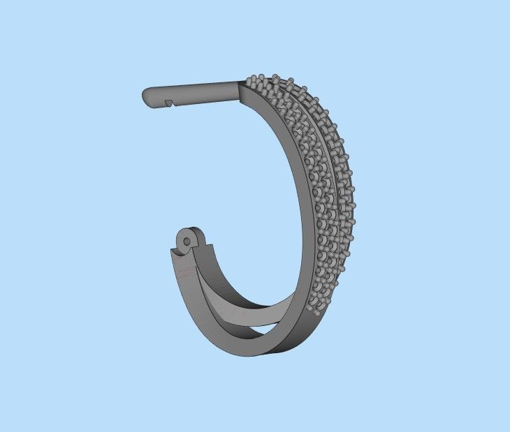 Women earrings with gems CAD 3dm stl 3D print model_32