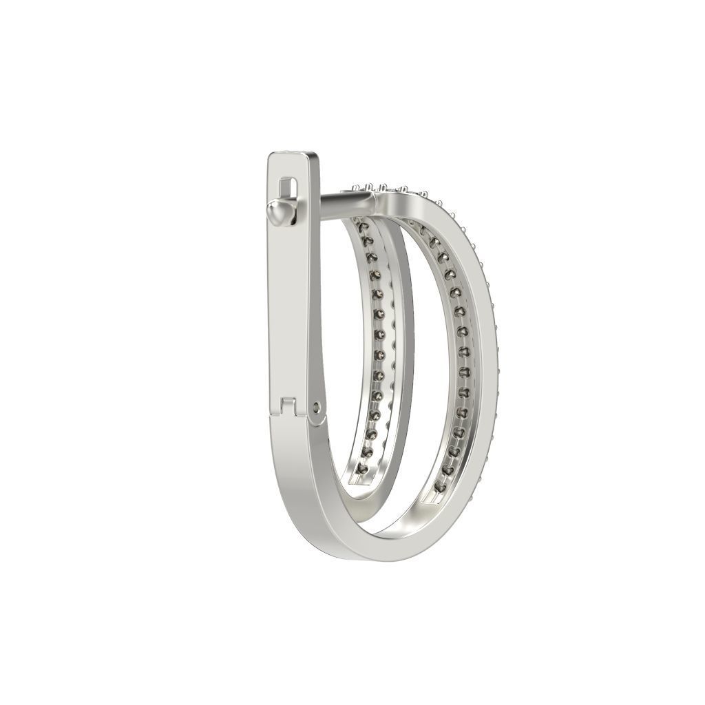 Women earrings with gems CAD 3dm stl 3D print model_10