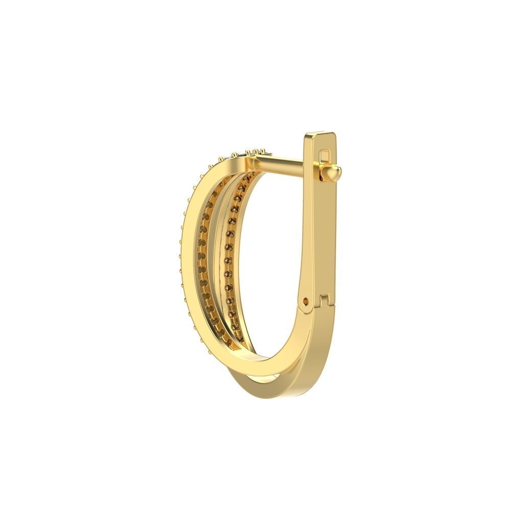 Women earrings with gems CAD 3dm stl 3D print model_25