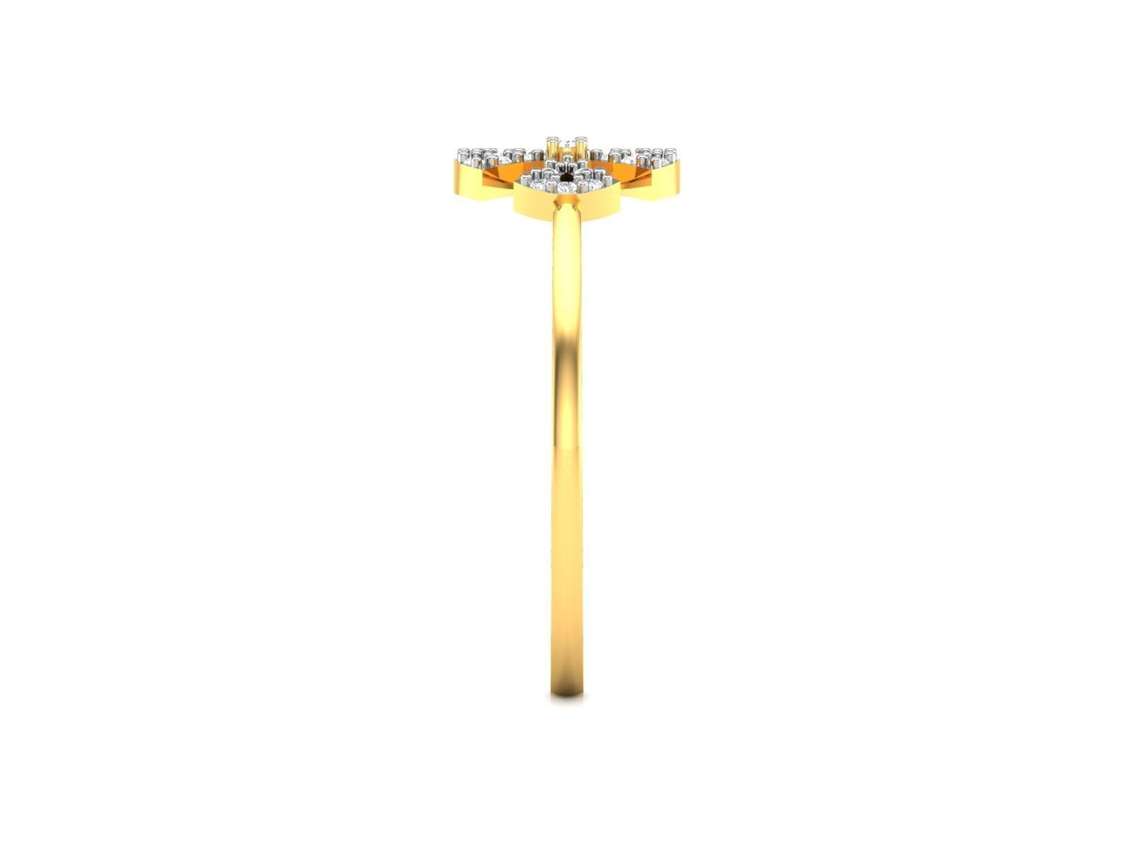 Ring-6069 diamond cross ring gold 3D print model_7