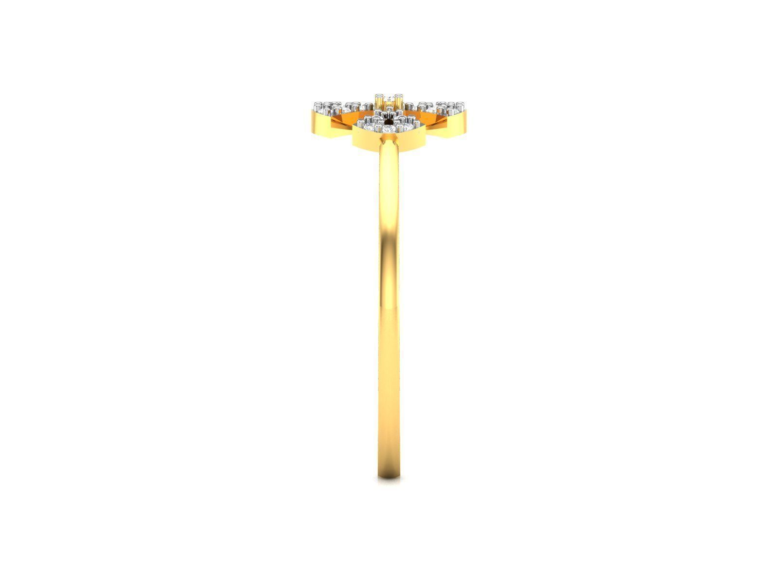 Ring-6069 diamond cross ring gold 3D print model_6