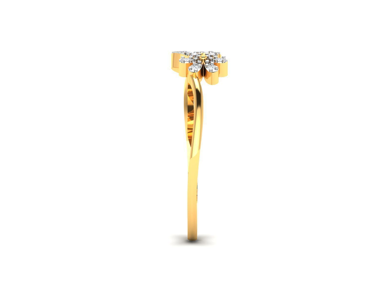 Ring-6062 gold ring with diamonds 3D print model_4