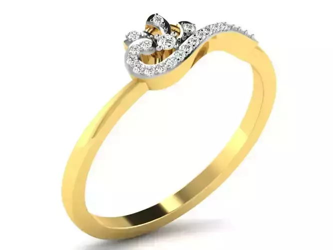Ring-6059 elegant diamond ring gold