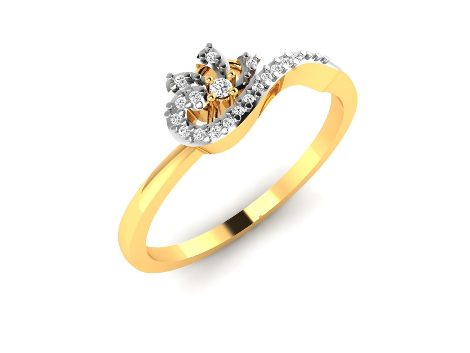 Ring-6059 elegant diamond ring gold 3D print model_3