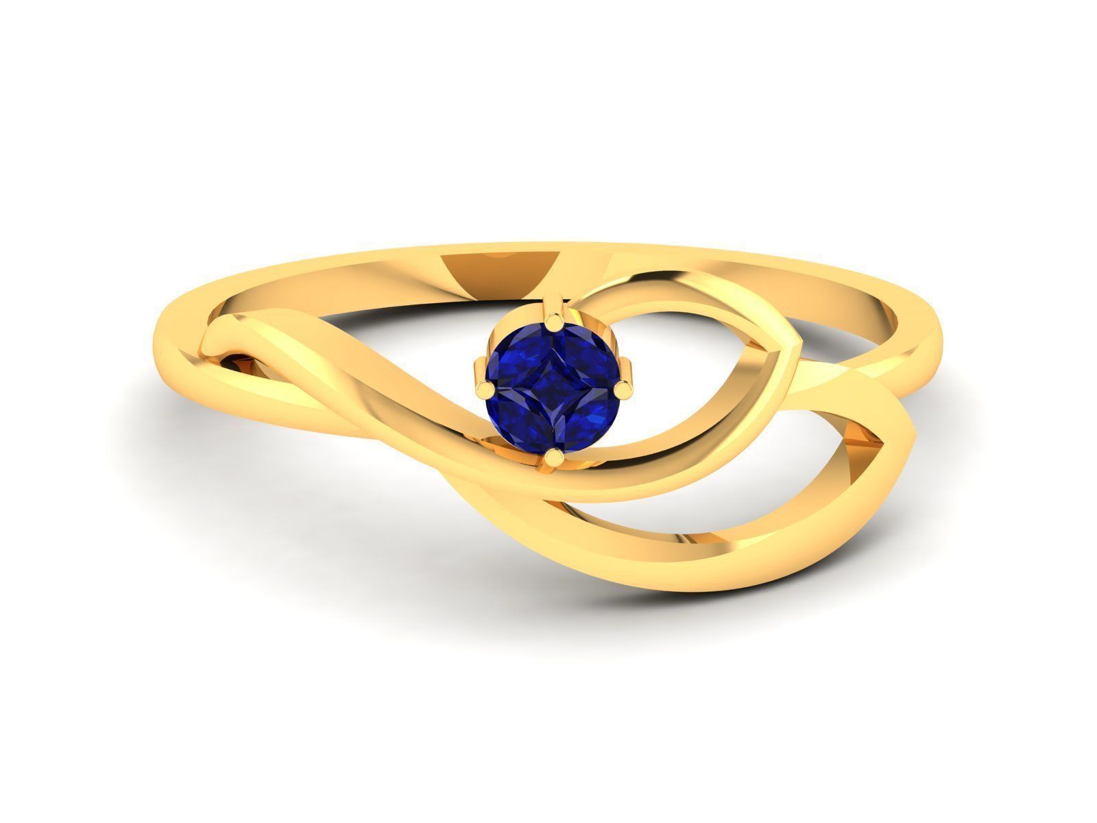 Ring-6047 sapphire ring gold 3D print model_9