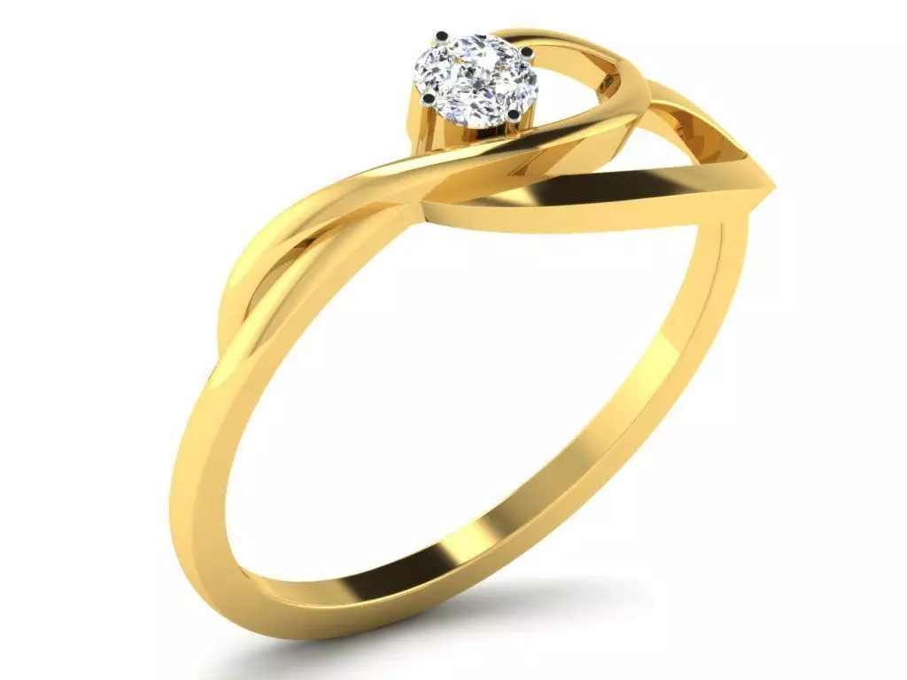 Ring-6047 sapphire ring gold 3D print model_0