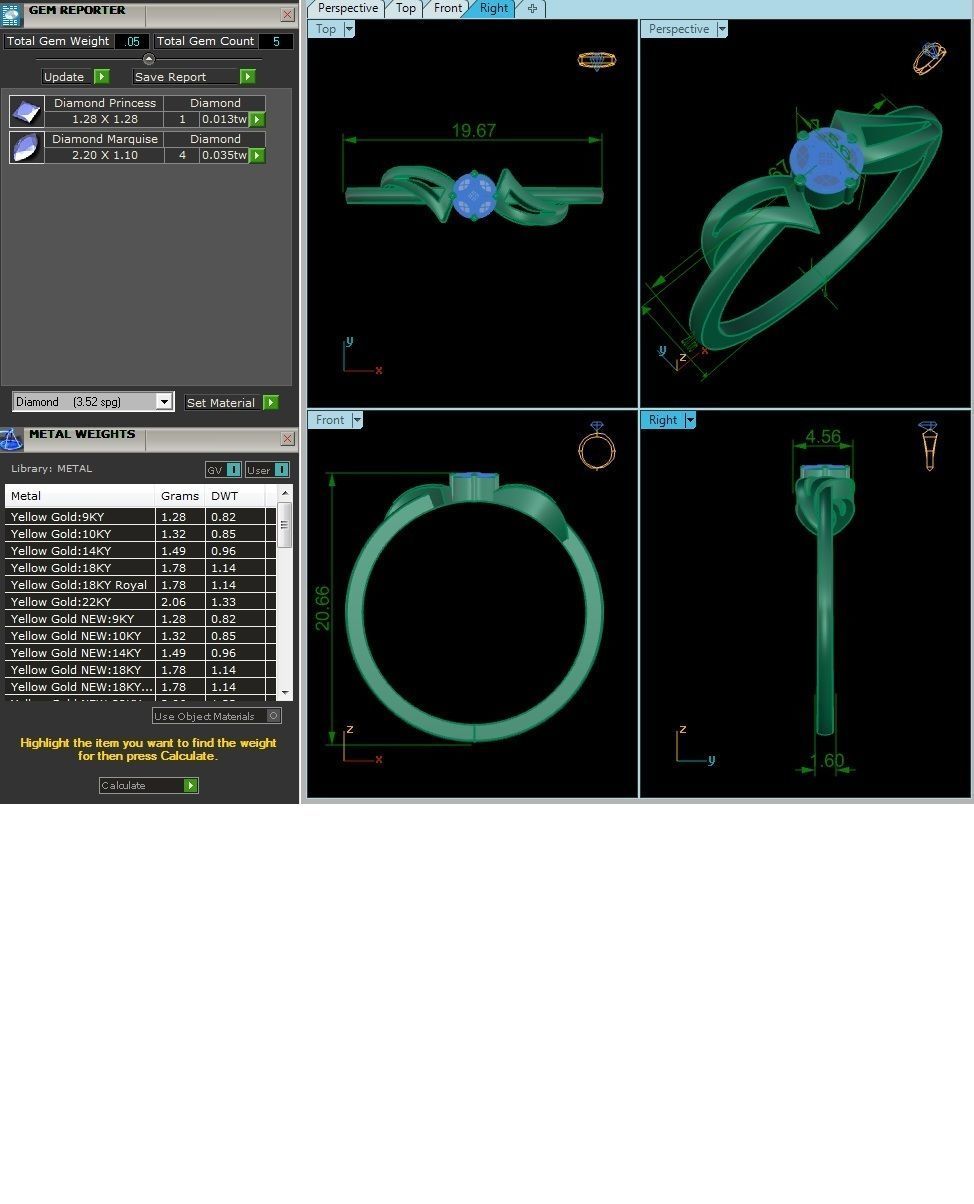 Ring-6046 solitaire diamond ring gold 3D print model_3