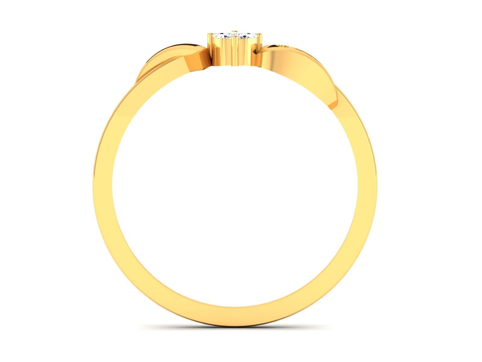 Ring-6046 solitaire diamond ring gold 3D print model_7
