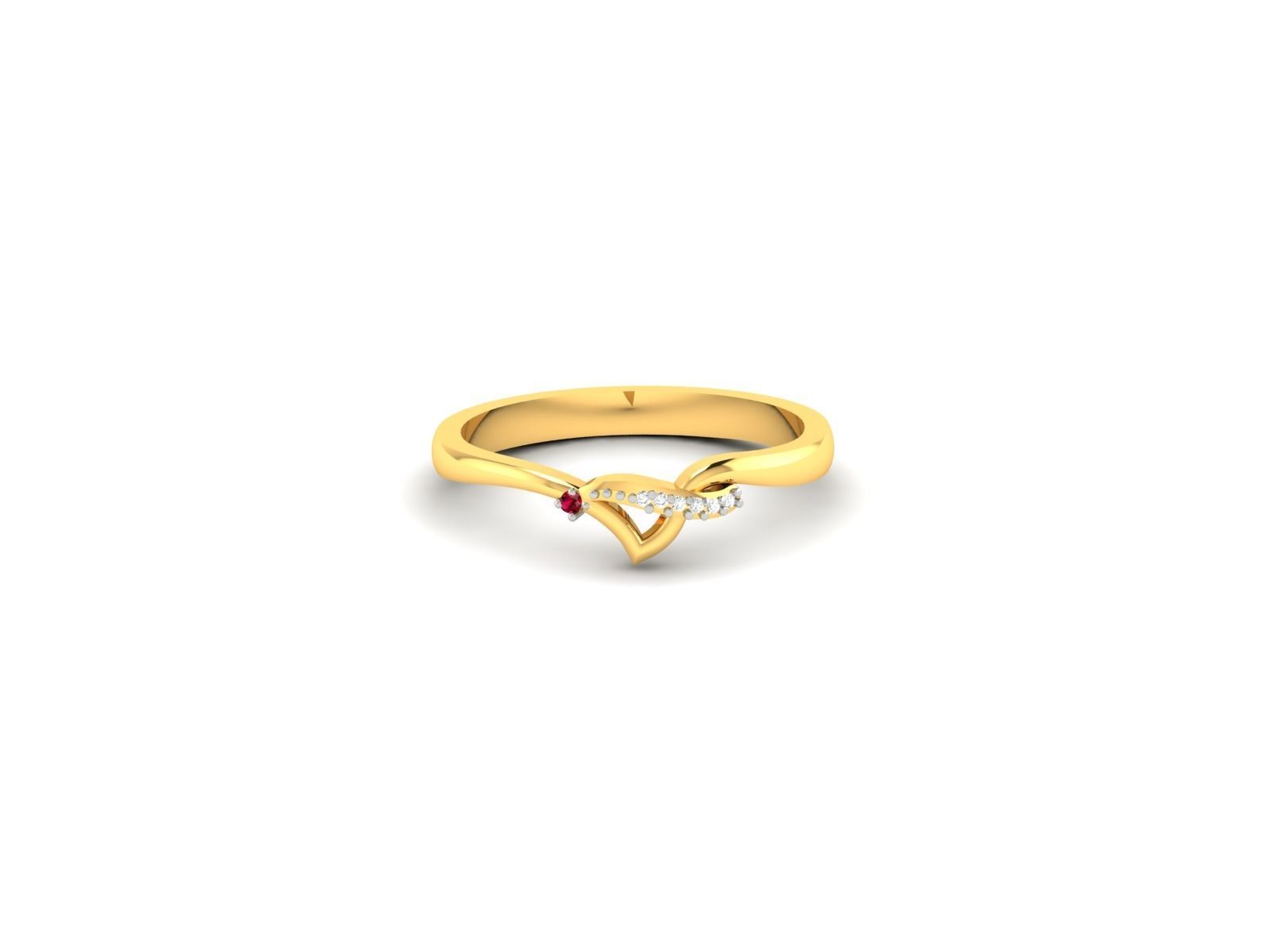 Ring-6038 gold ring with diamonds and rubies 3D print model_8