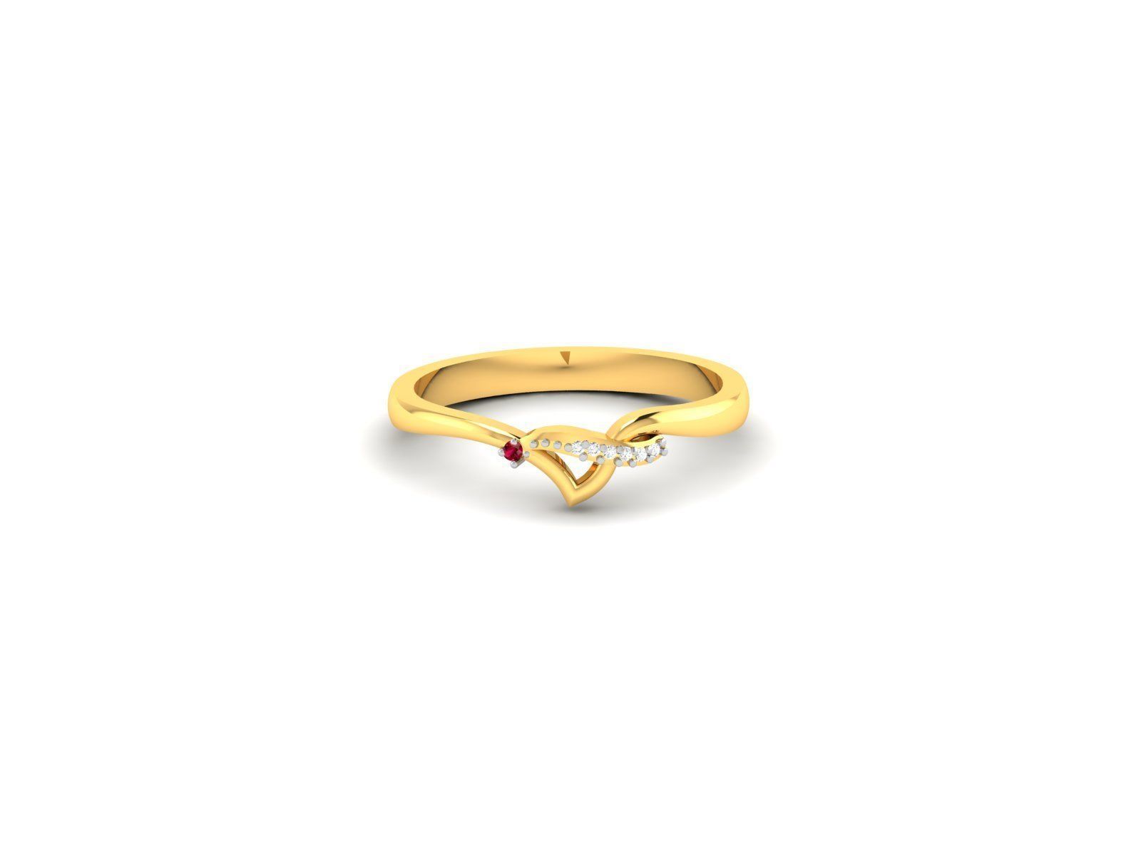 Ring-6038 gold ring with diamonds and rubies 3D print model_7