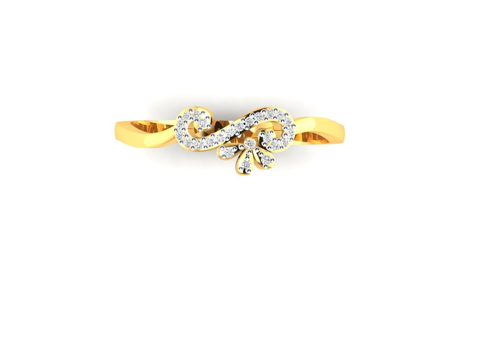Ring-6037 diamond ring gold 3D print model_8