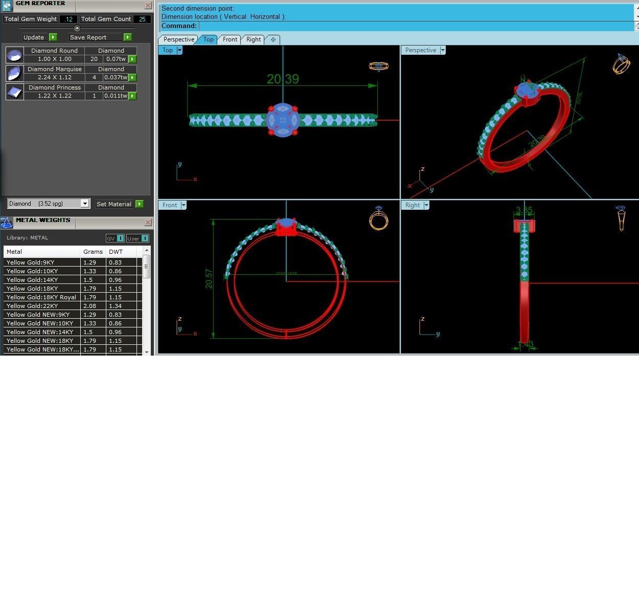 Ring-6030 solitaire diamond ring gold 3D print model_3