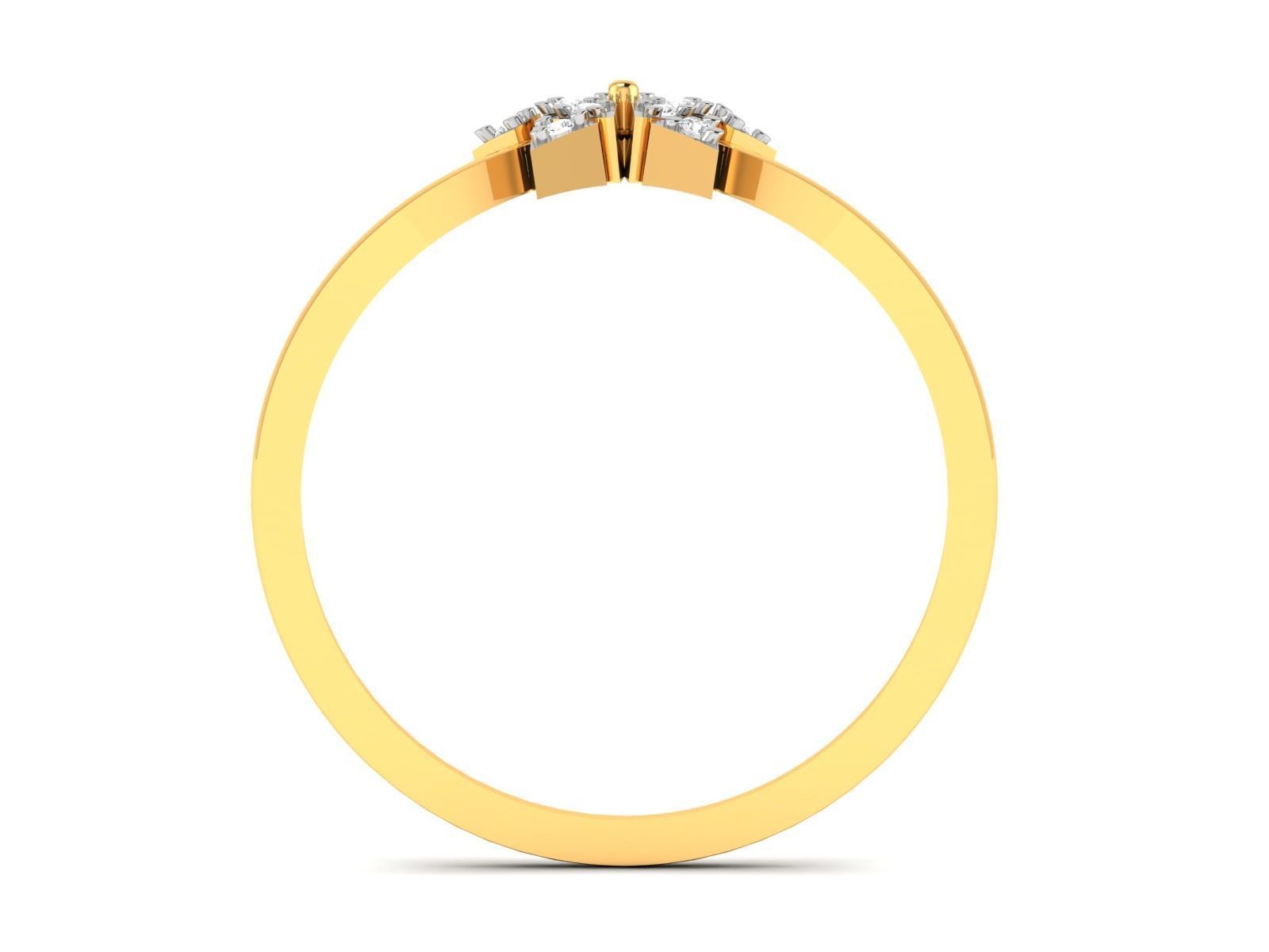 Ring-6029 diamond star ring gold 3D print model_5