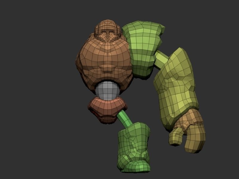 Goly the Golem Low-poly 3D model_10