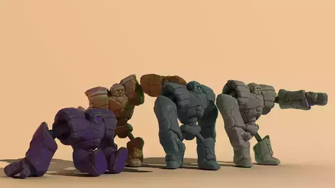 Goly the Golem Low-poly 3D model