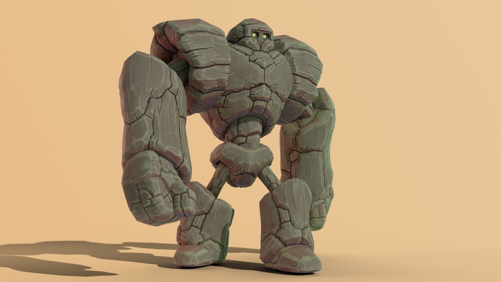 Goly the Golem Low-poly 3D model_3