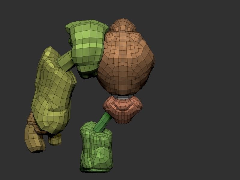Goly the Golem Low-poly 3D model_12