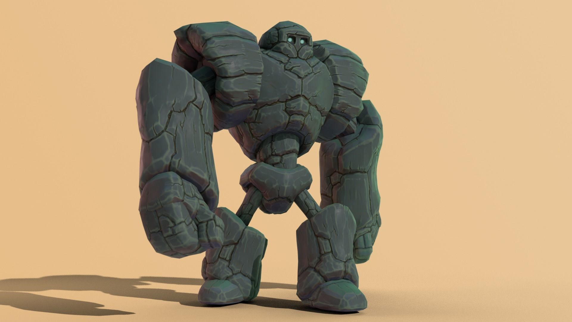Goly the Golem Low-poly 3D model_2