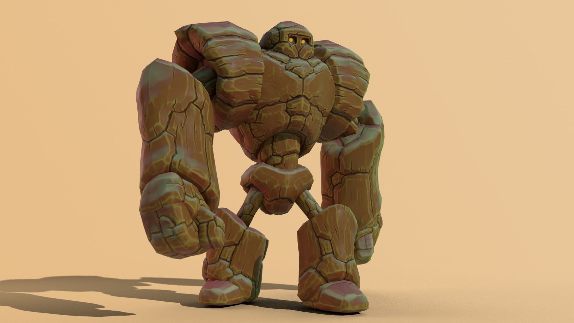 Goly the Golem Low-poly 3D model_4