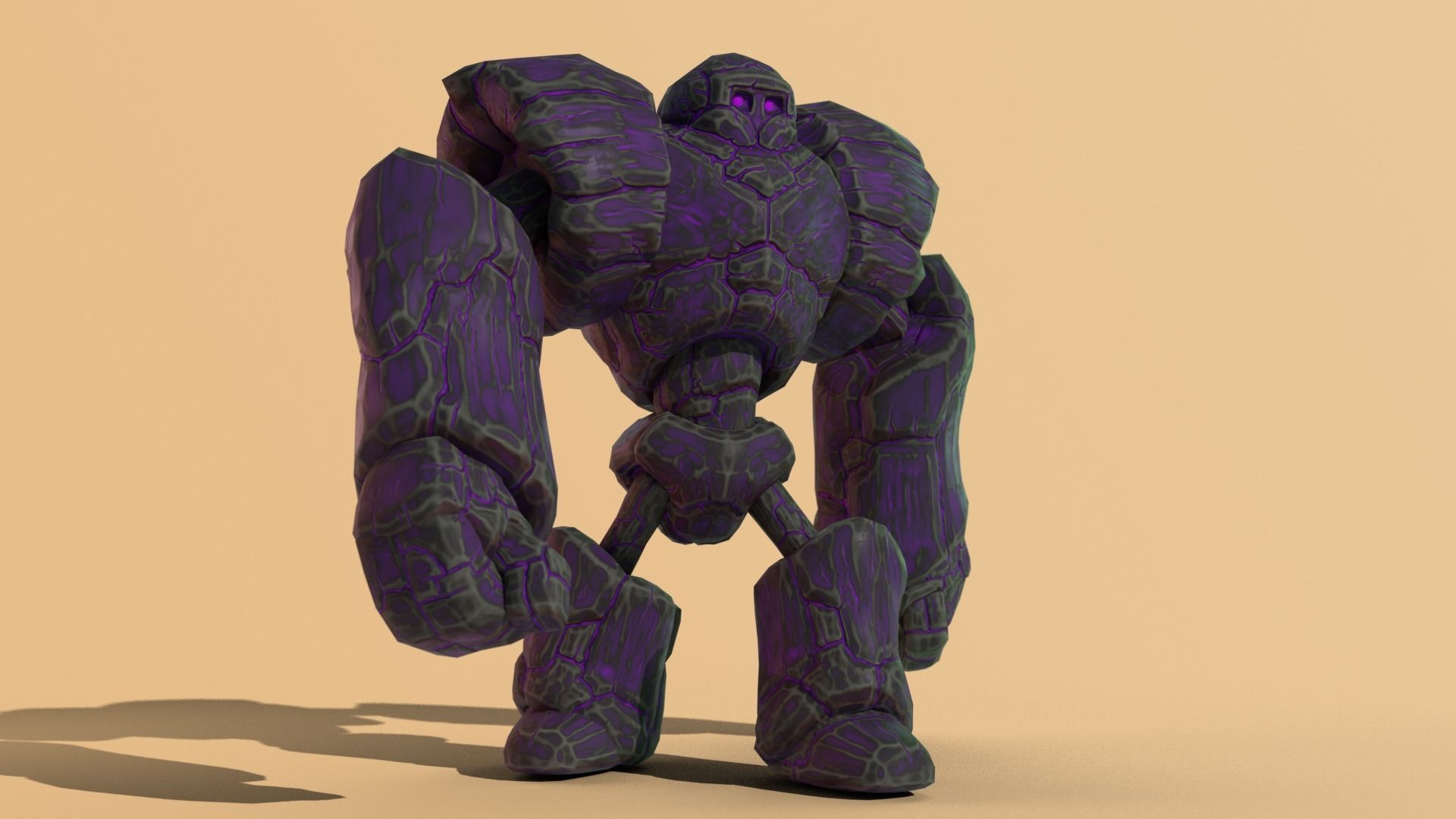 Goly the Golem Low-poly 3D model_5