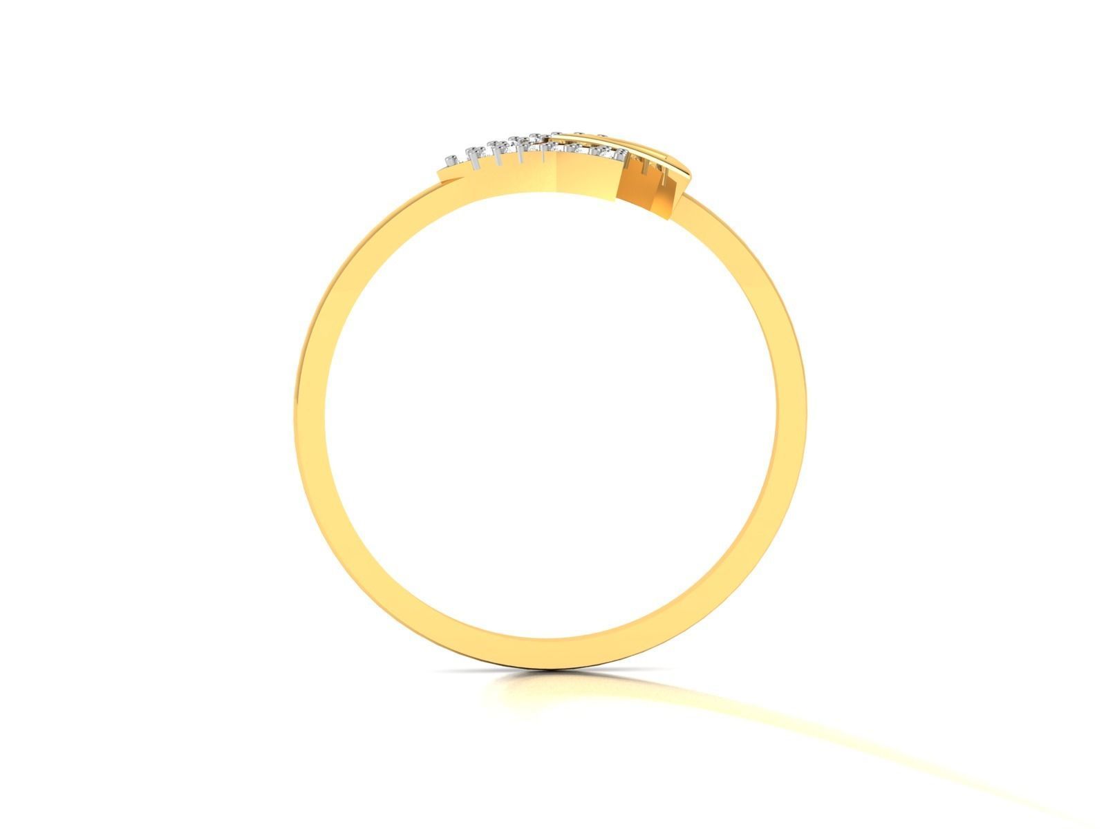 Ring-6021 diamond triangle ring gold 3D print model_2