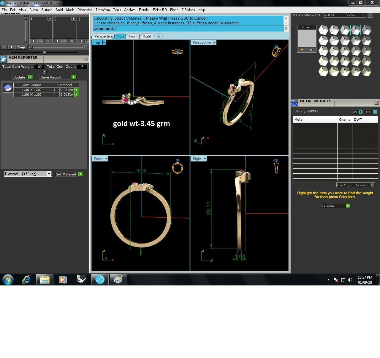 Ring-6018 gold ring with diamonds 3D print model_9