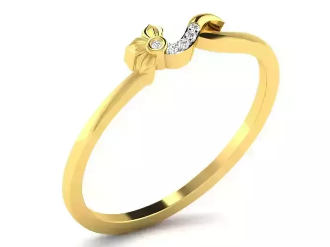 Ring-6018 gold ring with diamonds
