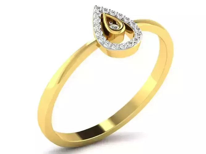 Ring-6013 gold ring with diamonds