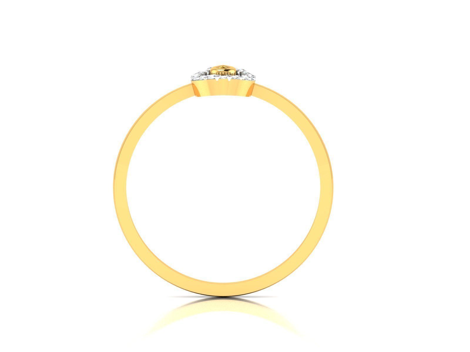 Ring-6013 gold ring with diamonds 3D print model_3