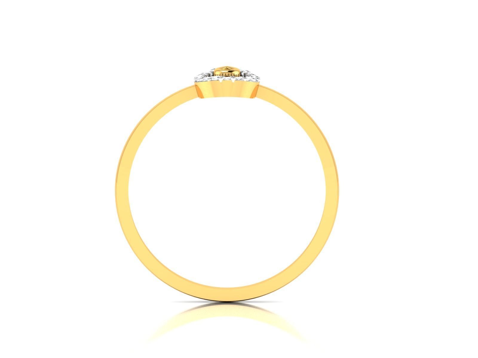 Ring-6013 gold ring with diamonds 3D print model_4