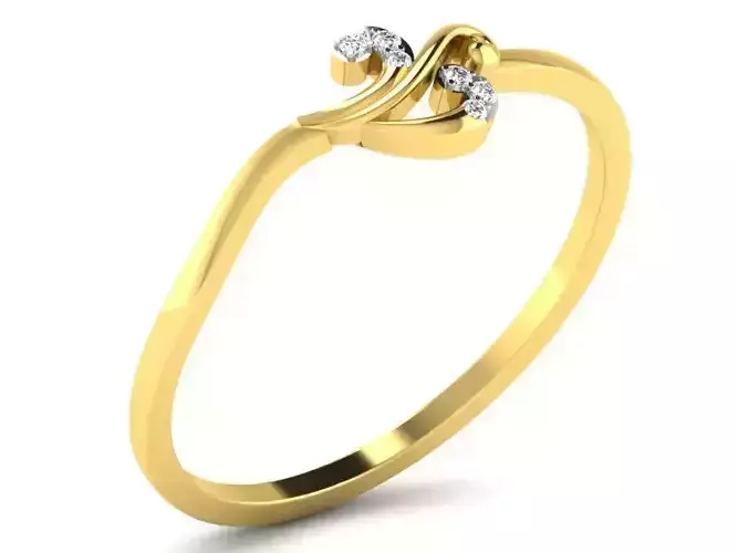 Ring-6011 gold ring with diamonds