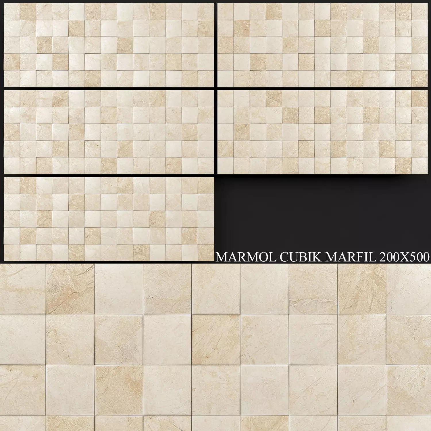 Keros Marmol Cubik Marfil 200x500 3D model_0