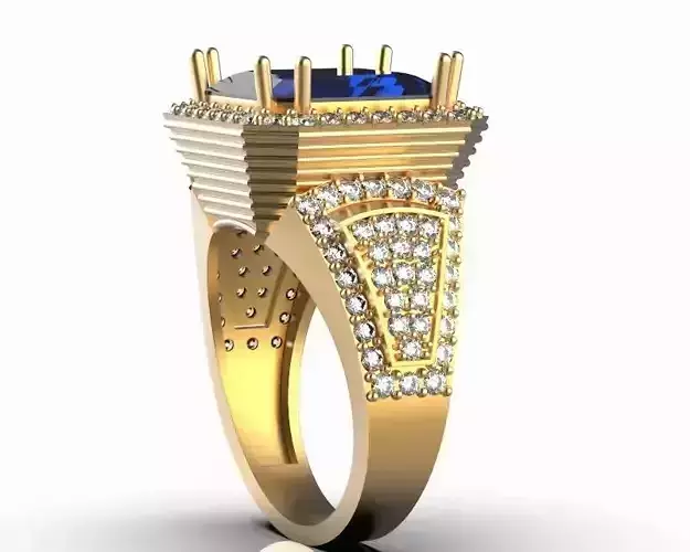 Emerald ring Silver Gold  Print