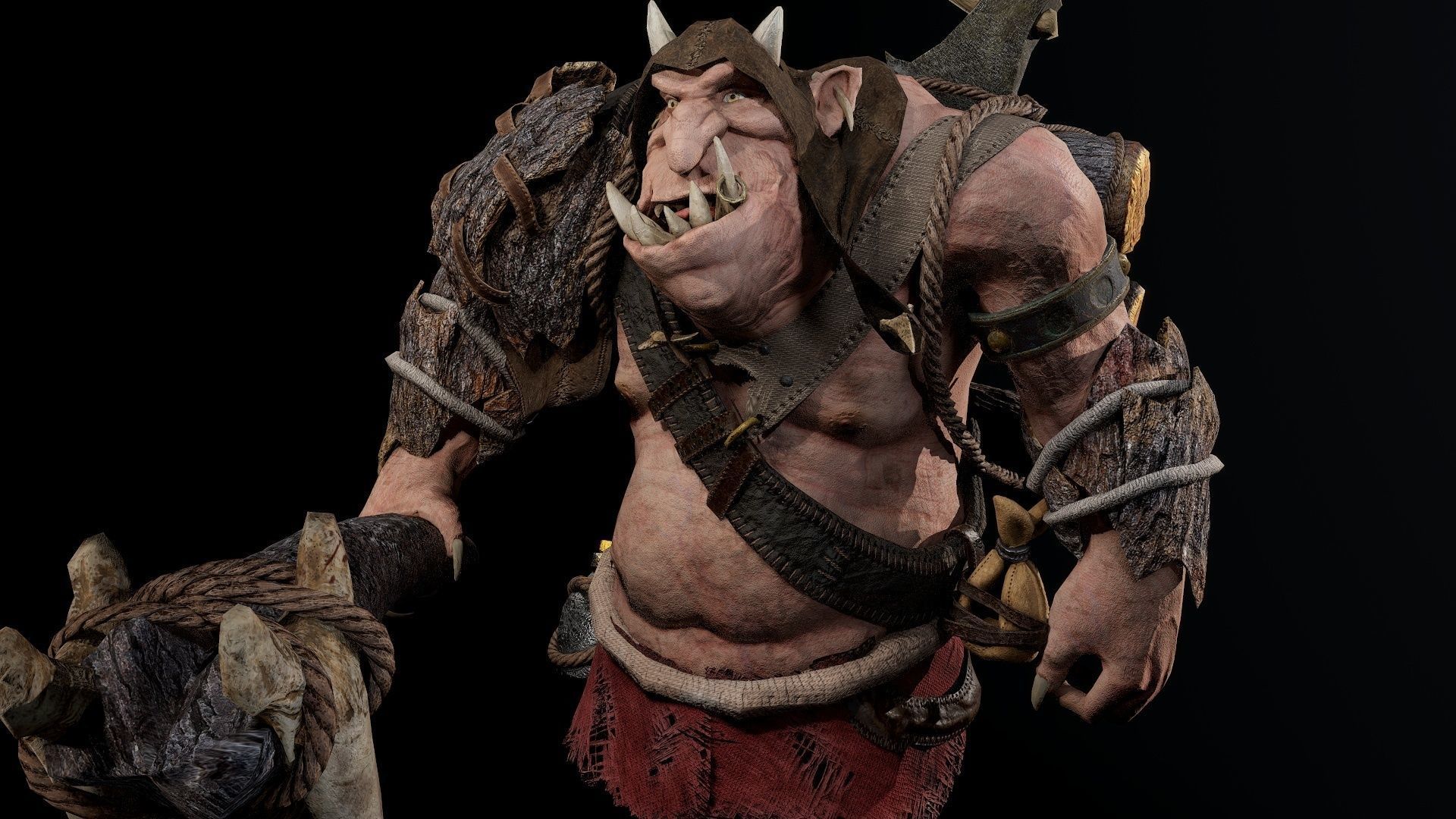 Troll Lumberjack Low-poly 3D model_5