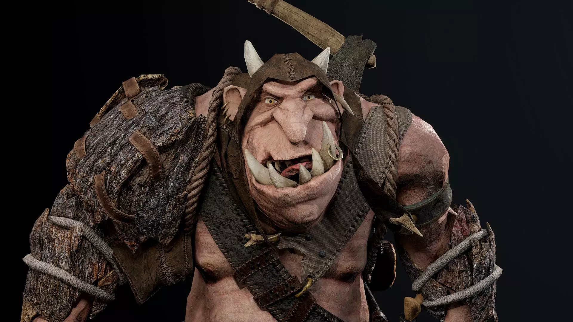 Troll Lumberjack Low-poly 3D model_0