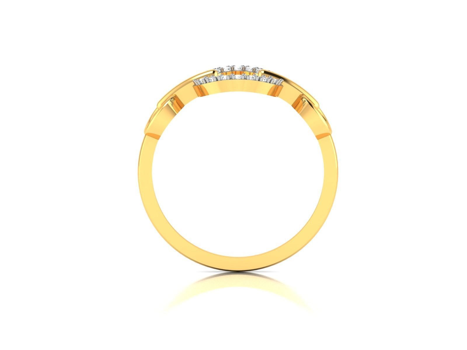 Ring-6403 gold ring with diamonds 3D print model_4