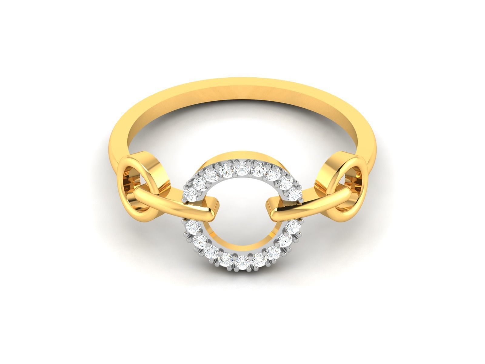 Ring-6403 gold ring with diamonds 3D print model_8