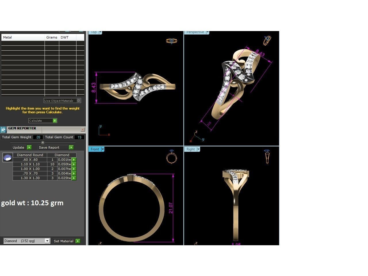 Ring-6375 elegant diamond ring gold 3D print model_7