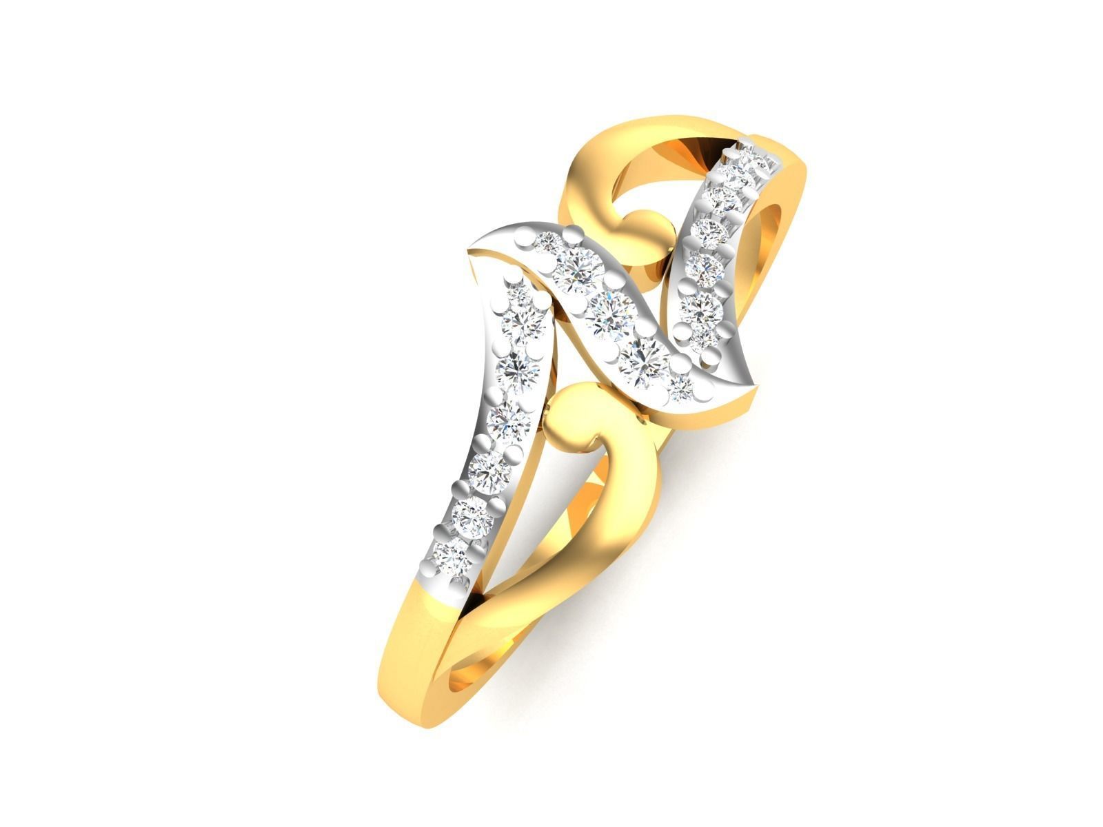 Ring-6375 elegant diamond ring gold 3D print model_9