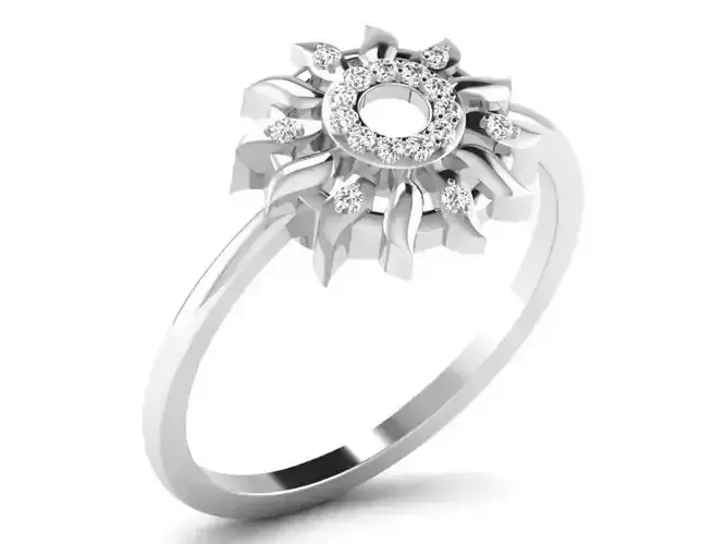 Ring-6349 diamond sun ring gold