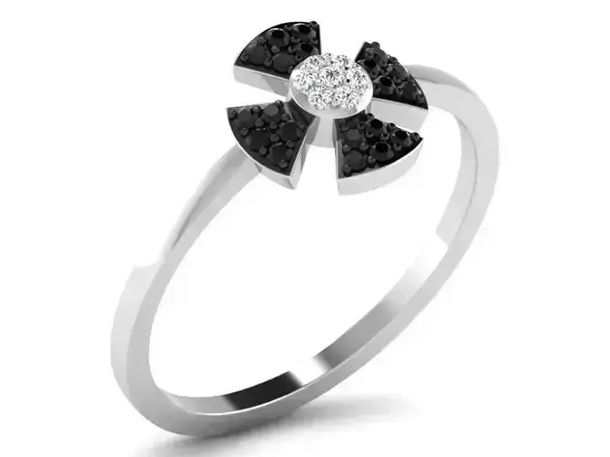 Ring-6320 diamond cross ring gold