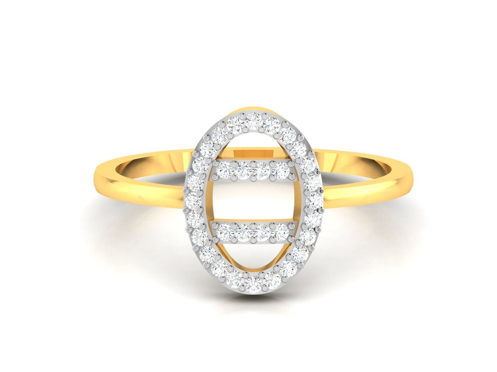Ring-6316 oval diamond ring gold 3D print model_13