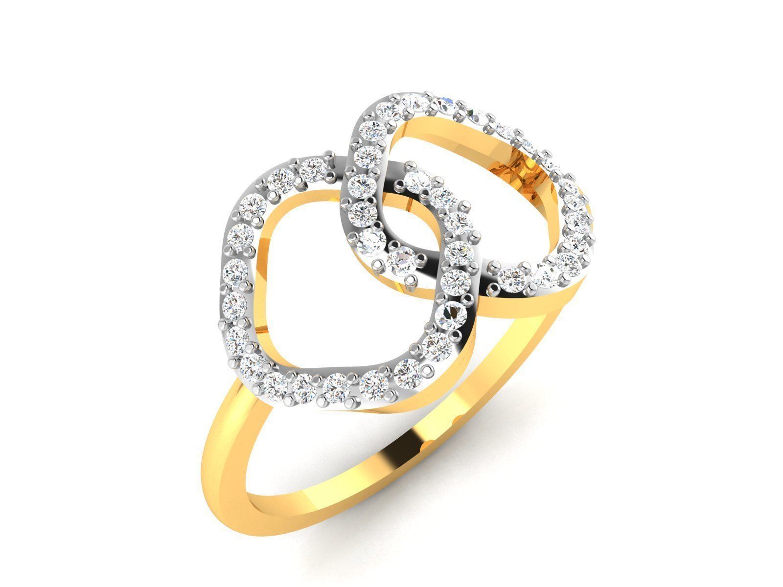 Ring-6314 diamond ring gold 3D print model_1