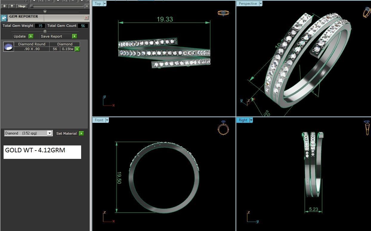 Ring-6311 diamond ring gold 3D print model_4