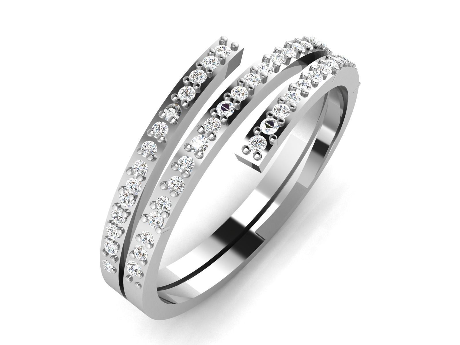 Ring-6311 diamond ring gold 3D print model_1