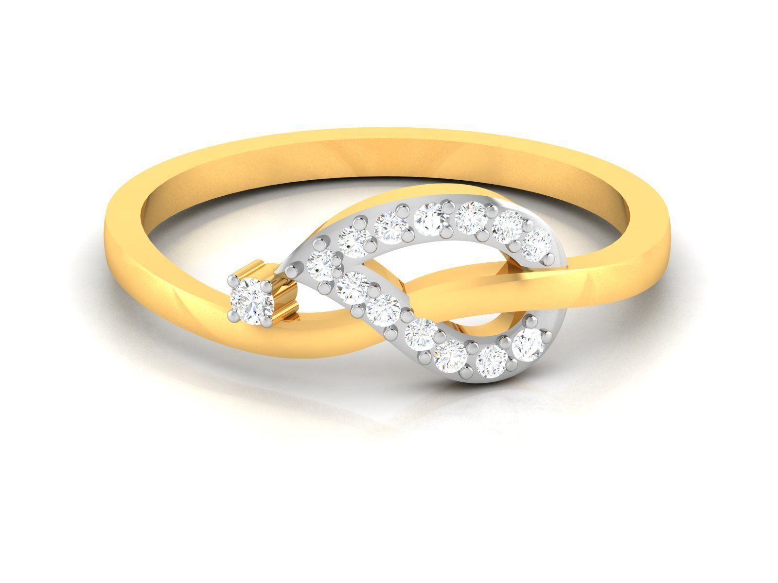 Ring-6298 elegant diamond ring gold 3D print model_8