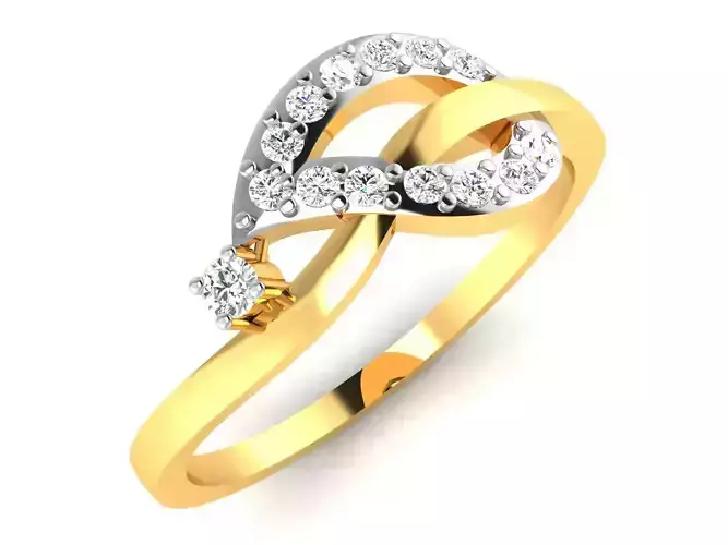 Ring-6298 elegant diamond ring gold