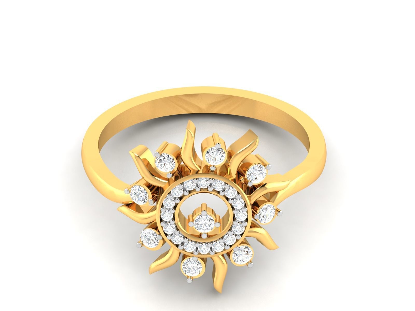 Ring-6294 diamond sun ring gold 3D print model_10