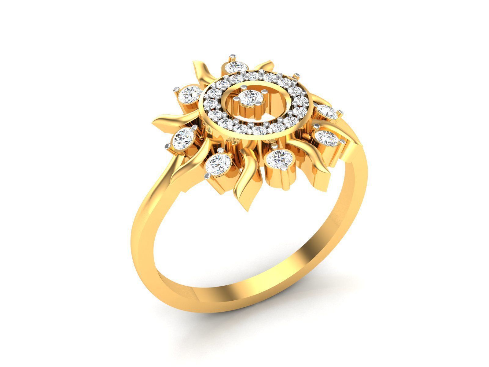 Ring-6294 diamond sun ring gold 3D print model_12